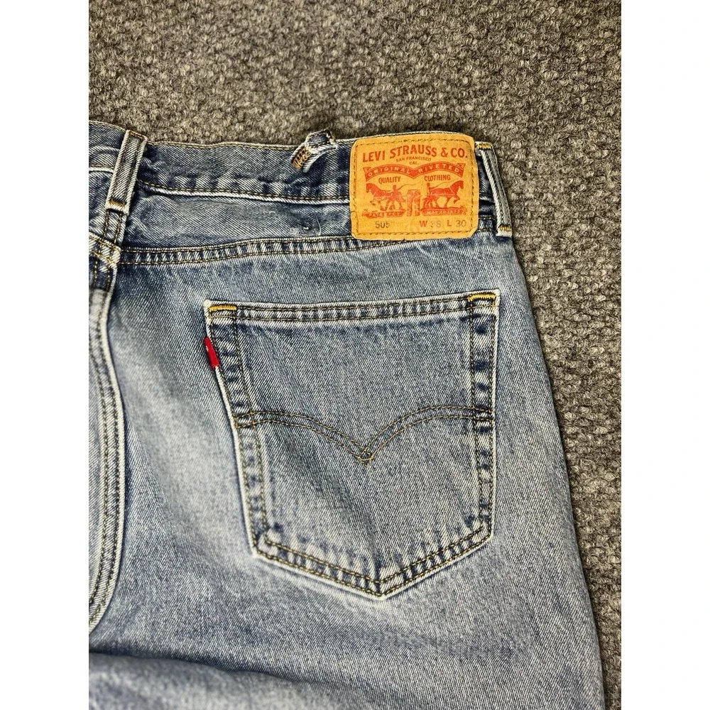 Men's Light Blue Light Wash Straight Denim Jeans Regular Fit Cotton‎ 38x28